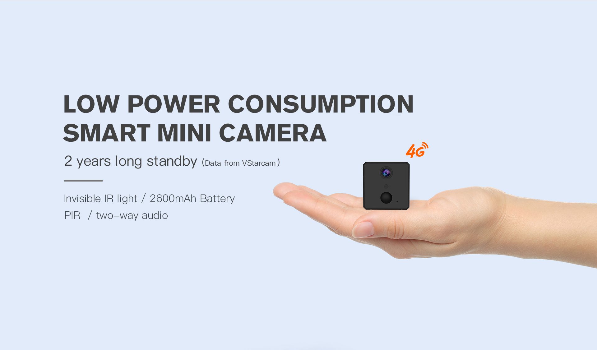 CB72 4G (sim kort) -batteri Minikamera 1080P
